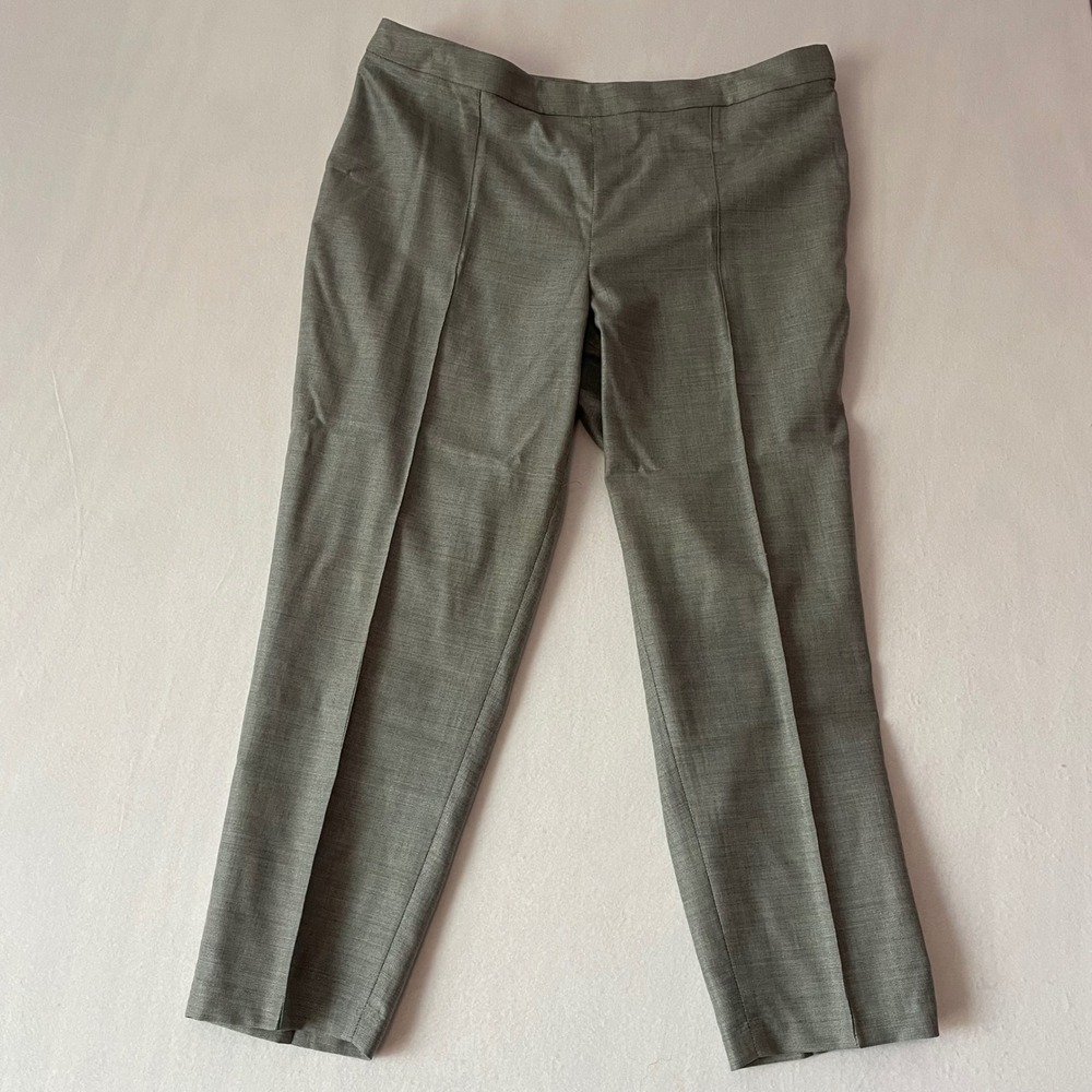 St.‎ John Emma Pants Grey Textured Tailored Tapered Leg Business Trousers Sz 14